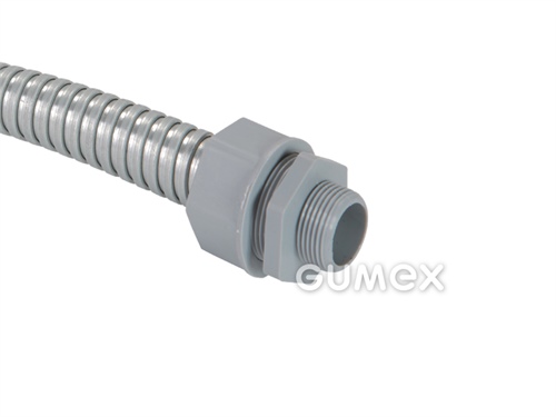 Konektor AU 175 P, pro chráničky 17mm, vnější závit PG11, IP54, PA6, -35°C/+80°C, šedý